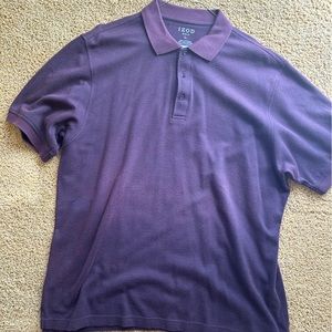 Izod Advantage Golf Polo Shirt Mens Large Purple Short Sleeve